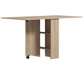 Mesa plegable cocina homcom melamina de madera madera natural 75x140x74 cm 835-058v01nd