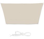 Relaxdays toldo vela trapezoidal, impermeable, protección rayos uv, con cuerdas para tensar, 3x4x2x2 m, beige