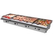 Plancha a gas triple placa 1 de 80 y 2 de 40 de cromo duro de 10mm maiser