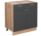 Vicco mueble bajo de cocina fame-line, antracita-oro, 80 cm sin encimera