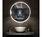Espejo redondo de baño led 70cm + antivaho + brillo ajustable