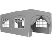 Cenador outsunny de aprox. carpa plegable para jardín, 3 x 6 m, resistente al agua, estable y resistente al invierno, protección uv 50+, con 6 paneles