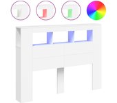 Cabecero con led madera de ingeniería blanco 140x18,5x103,5 cm