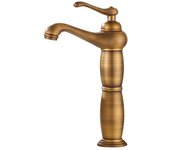 Grifo lavabo caño alto monomando retro, bronce