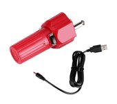 Motor rotatorio para parrilla de barbacoa, construcción sólida, soporte para asar a la parrilla, accesorio con cable usb, color rojo, bajo nivel de ru