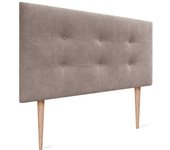 Dhome cabecero de cama acolchado capitoné 8cm de grosor. cabezal tapizado tela acualine con patas cabeceros de cama (tierra, 105cm)
