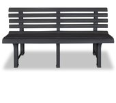 Banco de jardín 145,5 cm plástico antracita