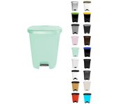 Cubo basura plástico moderno | apertura con pedal | cubo reciclar | 27 litros (verde agua - verde agua)