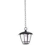 Farol selene negro con cadena para exterior en aluminio fundido a presión conexión e27