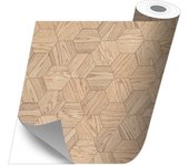Adhesivo para muebles, armarios, pared, cocina, baños - imitación madera - hexágonos madera a 50x100 cm