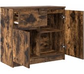 Aparador | aparador de comedor | armario de cocina con cajón roble ahumado 71x35x65 cm madera ingeniería cfw42872