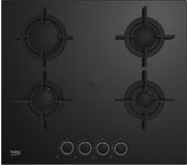 Placa de cocina empotrada beko hilg 64222 s 58 cm 4 fuegos color negro