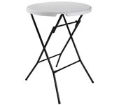 Mesa alta plegable blanca 80x80x110cm