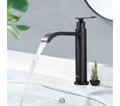 Grifo de agua fría individual, grifo de fregadero negro, grifo de baño, aireador abs integrado, alta calidad