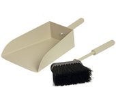 Paleta para pellets + escoba acero tortora arena. made in italy