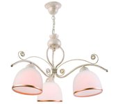 Lamkur retro plafón colgante multibrazo blanco, 3x e27