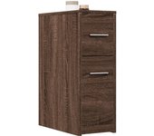Vidaxl armario de baño estrecho con ruedas madera marrón roble