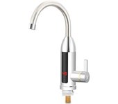 Grifo eléctrico con pantalla led, calentador de agua instantáneo de 3000w para cocina y baño, plateado, calentamiento rápido