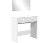 Tocador | mesa tocador | tocador de maquillaje con espejo blanco 80x39x80 cm cfw15070