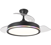 Dupi ventilador de techo con luz led cosmos | función verano e invierno | 6 velocidades | motor dc silencioso | aspas retractiles | negro-rgb