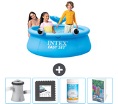 Paquete de piscina - intex - alrededor - 183x183x51 cm + accesorios cb125