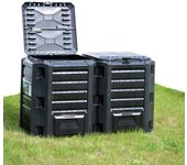 Vidaxl compostador de jardín negro 1600 l