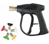 Kit de limpieza de alta presión - pistola de agua con 5 boquillas intercambiables - perfecto para lavar el coche, la casa y el exterior