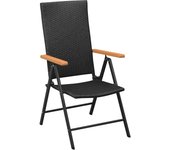 4 piezas sillas de jardín | silla de exterior | sillon jardín ratán sintético negro cfw599447