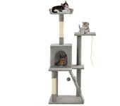 Rascador para gatos con rascador de sisal 120 cm gris