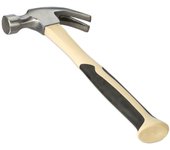 Relaxdays martillo carpintero ergonómico, herramienta carpintería, sacaclavos, acero, 33 cm, beige y plateado