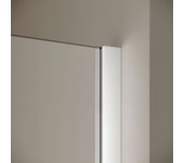 Mampara de ducha fija ancho 93cm alto 200cm perfil plata pulido cristal esmerilado limpio