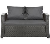 Cojines de jardín para sofá en ratán 112x60x7+2*56x50cm| cojines de exterior antracita| juego de cojines de jardín| conjunto de cojines de 2 plazas