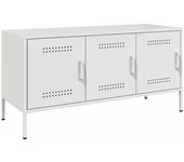 Mueble de tv de acero blanco 100,5x39x50,5 cm