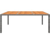 Mesa de jardín，mesa para exteriores，mesa de patio madera acacia ratán sintético gris 200x150x75 cm cfw73884