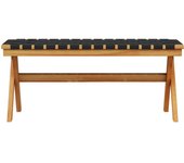 Banco de jardín | silla de jardín madera maciza de acacia y tela negro cfw31642
