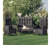 Juego comedor jardín 4 piezas，conjunto de comedor de exterior，conjunto de jardín con cojines ratán sintético negro cfw999960
