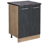 Vicco mueble bajo de cocina r-line, hormigón negro, 60 cm et antracita