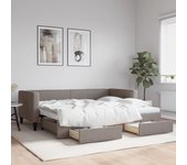 Sofá cama nido y cajones tejido topo 90x200 cm
