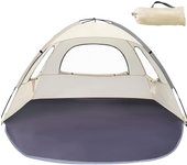 Vela de sombra de playa grande, refugio solar portátil anti-uv para 4 personas, piso extensible con bolsa de transporte, estacas y tensores
