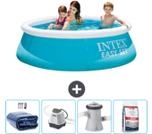 Paquete de piscina - intex - alrededor - 183x183x51 cm + accesorios cb54