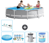 Paquete de piscina - intex - alrededor - 305x305x76 cm + accesorios a1836