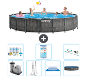 Paquete de piscina - intex - alrededor - 549x549x122 cm + accesorios a2667