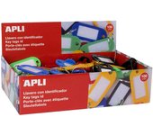 Apli llaveros porta etiquetas plástico caja de 100 c/surtido