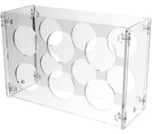 Vinoteca de plexiglás transparente para 6 botellas (ø 85 mm). ideal para cocina, salón, bodega y bar. diseño elegante. fabricada en italia.