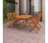 Juego de comedor de jardín 5 piezas | conjunto de jardín | muebles de jardín madera maciza de acacia cfw613286