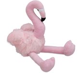 Relaxdays tope puertas flamenco, de tela, 23 cm, pesado, para suelos, sujetapuertas peluche, decorativo, blando, rosa
