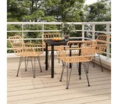 Juego de comedor de jardín 5 piezas，conjunto de comedor de exterior，conjunto de jardín ratán sintético cfw796327