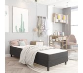 Somier tapizado tela gris oscuro 90x200 cm