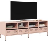 Vidaxl mueble para tv acero laminado en frío rosa 135x39x43,5 cm