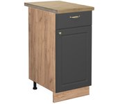 Vicco mueble bajo de cocina fame-line, antracita-oro, 40 cm , et roble